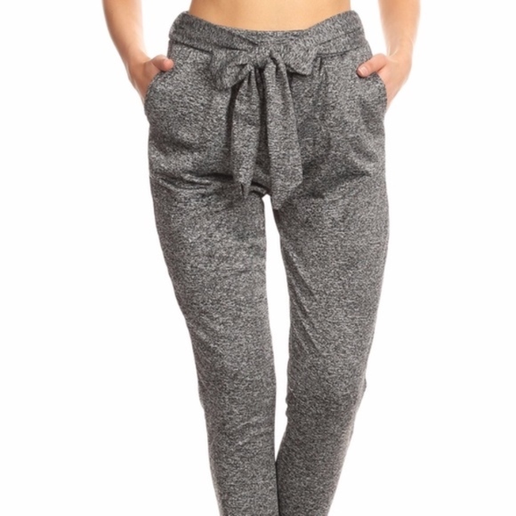 Grey joggers with tie - Picture 2 of 8